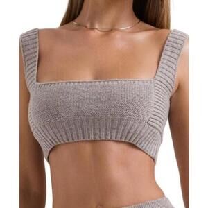 House of CB Adhara Wool Bralette BEIGE HEATHER Small